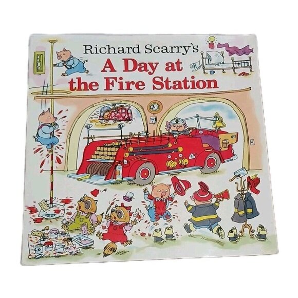 Other - Vintage A Day at the Fire Station by Richard Scarry Good Condition